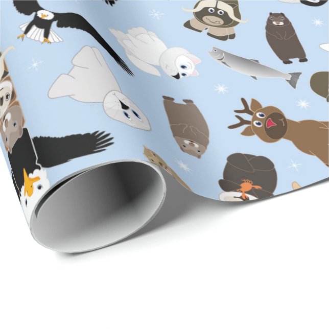 Arctic Alaska Animals 2 Wrapping Paper (Roll Corner)