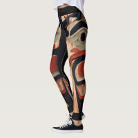 Arctic Alaska Carved Wood Totem Pole Designed Leggings