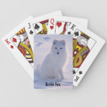 Arctic Alaskan White Fox Winter Pose Playing Cards at Zazzle