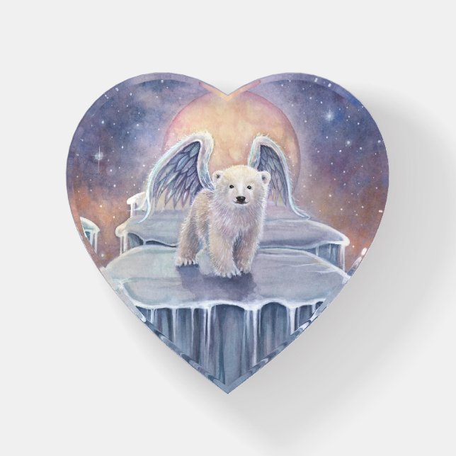 Arctic Angel Polar Bear Fantasy Art Paperweight (Front)