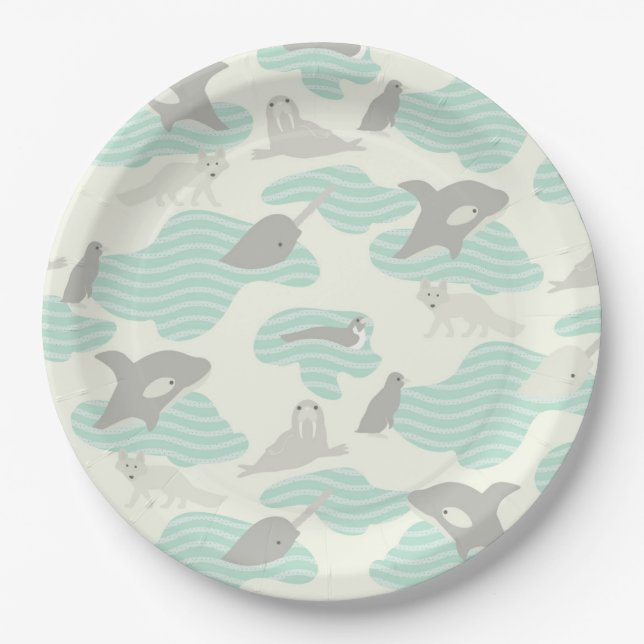 Arctic Animal Friends Paper Plates (Front)