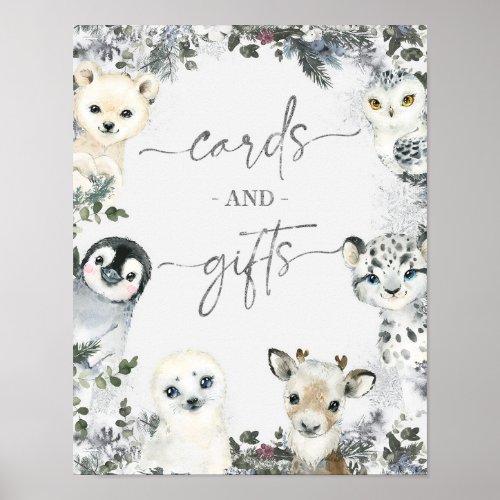 Arctic Animal Onederland 1st Birthday Cards Gifts Poster