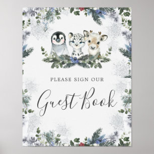 Arctic Animal Onederland First Birthday Guest Book