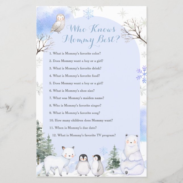 ARCTIC ANIMAL Snowflakes Who Know Mommy Best (Front)
