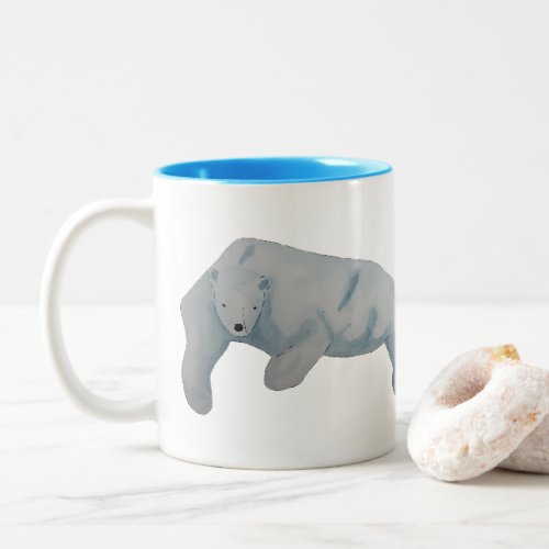 Arctic Animal Watercolor Polar Bear Two_Tone Coffee Mug
