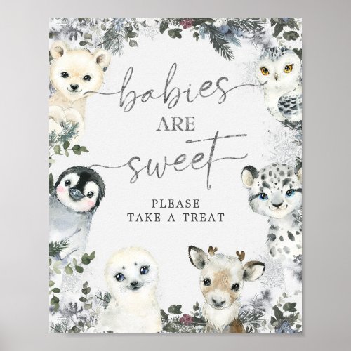 Arctic Animal Winter Onederland Babies are Sweet Poster
