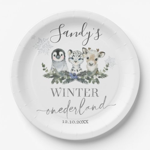 Arctic Animal Winter Onederland First Birthday Paper Plates