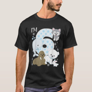 Arctic Animals 6th Birthday Polar Bear Walrus Fox T-Shirt