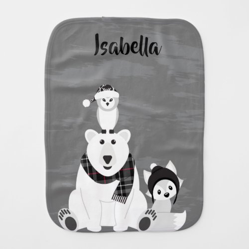 Arctic Animals Baby Burp Cloth