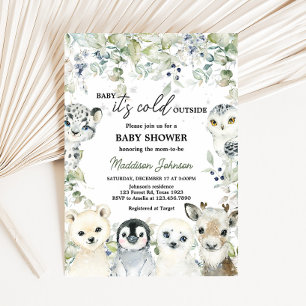 Arctic Animals Baby Shower Invitation