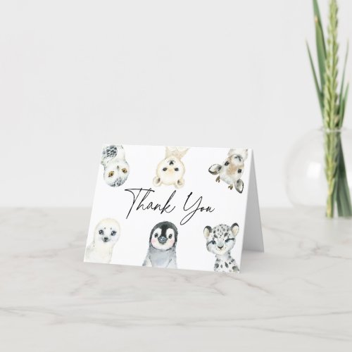 Arctic Animals Baby Shower Thank You Card