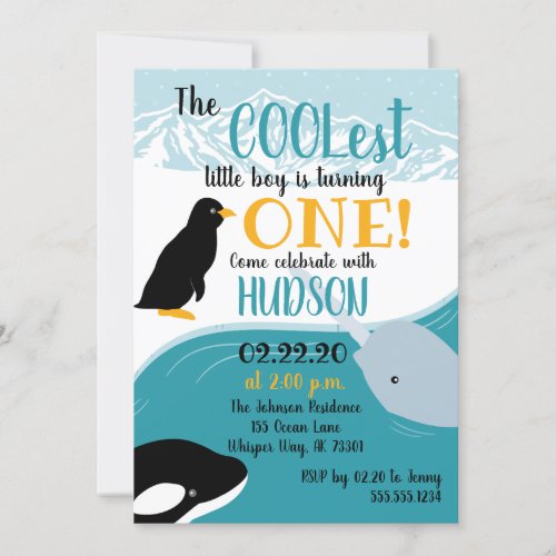 Arctic Animals Birthday Invitation