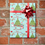 Arctic Animals Christmas Tree Grandchild Wrapping Paper<br><div class="desc">This is a cute Christmas wrapping paper for a granddaughter or grandson, and can also be easily adapted to a daughter or son. It features an adorable white baby seal wearing a Santa hat, and a baby penguin wearing a pattern winter scarf. Both are next to a decorated Holiday tree....</div>