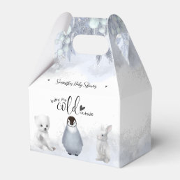 Arctic animals Cold Outside Winter Baby Shower Favor Boxes
