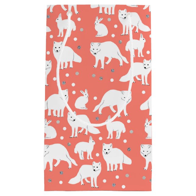 Arctic Animals Collection- Arctic Foxes and Hares Small Gift Bag (Front)