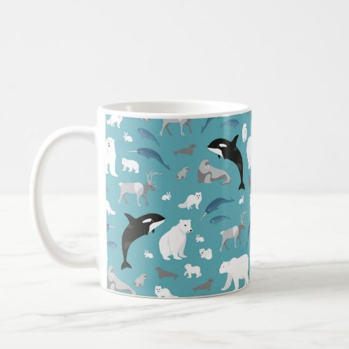 Arctic animals cup with cute animals