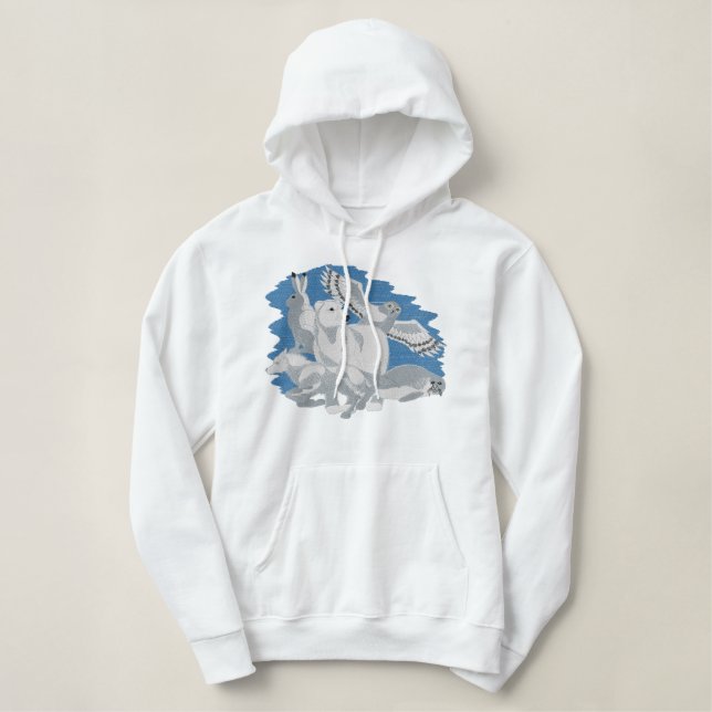 Arctic Animals Embroidered Hoodie (Design Front)
