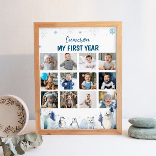 Arctic Animals First Year Photo Milestone Sign