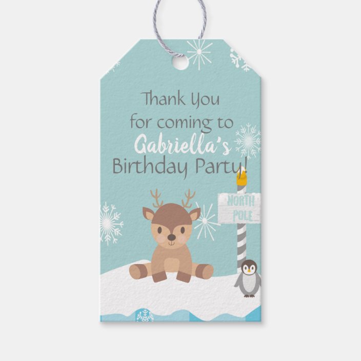Arctic Animals Thank You For Coming Birthday Tag Zazzle Com