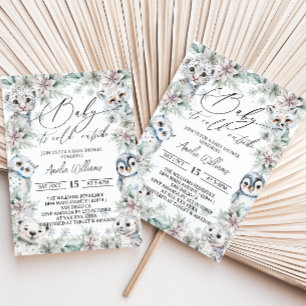 Arctic Animals Winter Baby Shower Invitation