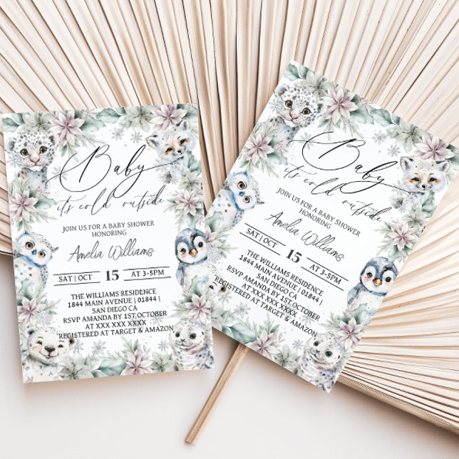 Arctic Animals Winter Baby Shower Invitation (Creator Uploaded)