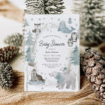 Arctic Animals Winter Baby Shower Invitation Card<br><div class="desc">Planning a baby shower can be a delightful experience, and by choosing Creative Union Designs' Arctic Animals theme can simplify the party planning process while adding a charming touch. The hand-painted arctic woodland animals including, polar bears, penguin, walrus, seal, arctic fox and snow owl evoke a serene and whimsical aesthetic,...</div>