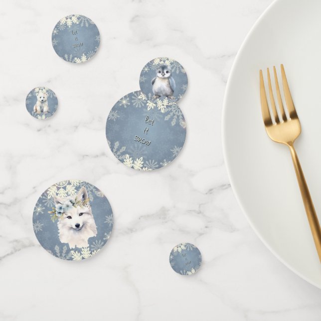 Arctic Animals Winter Snowflake Confetti (Group)