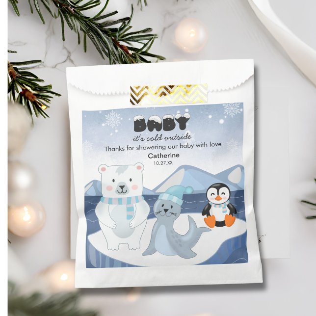 Arctic Animals Winter Wonderland Baby Shower Favor Bag (Creator Uploaded)