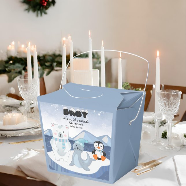 Arctic Animals Winter Wonderland Baby Shower Favor Boxes (Creator Uploaded)