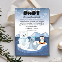 Arctic Animals Winter Wonderland Baby Shower Thank You Card