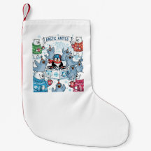 Arctic Antics Christmas Stocking | Cute Penguin DJ