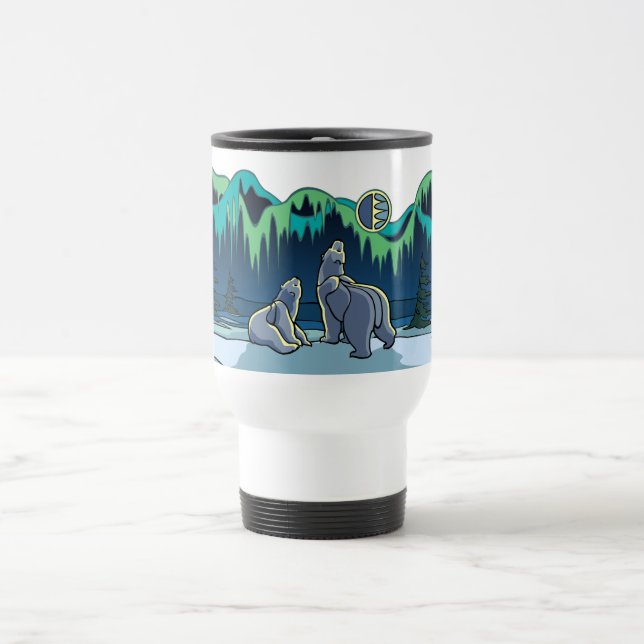 Arctic Art Bear Travel Mug Polar Bear Cup (Center)