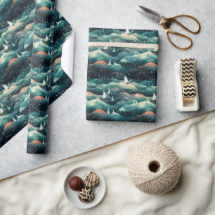 Arctic Aurora Expedition: Icy Adventure Design Wrapping Paper