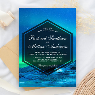 Arctic Aurora Northern Lights Wedding Invitation