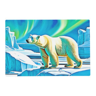 Arctic Bear Northern Lights Placemat