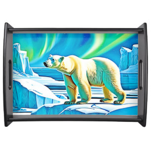 Arctic Bear Northern Lights Serving Tray