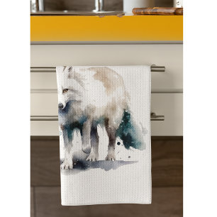 Arctic Beauty: Winter Fox custom Kitchen Towel