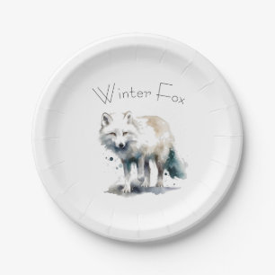 Arctic Beauty: Winter Fox custom Paper Plates