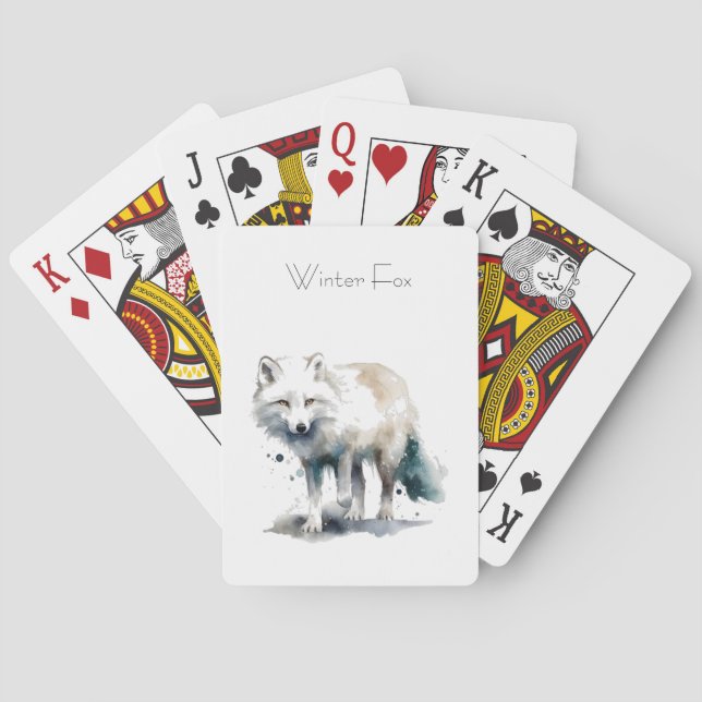 Arctic Beauty: Winter Fox custom Poker Cards (Back)