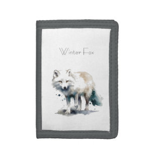 Arctic Beauty: Winter Fox custom Tri-fold Wallet