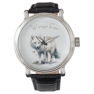 Arctic Beauty: Winter Fox custom Watch