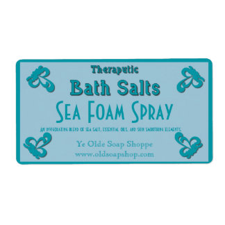 Arctic Blue Customizable Homemade Bath Salts Label
