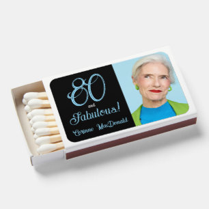 Arctic Blue Eighty and Fabulous 80th Birthday Matchboxes