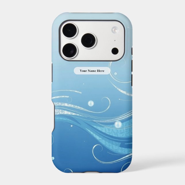 Arctic Blue Foil Pearl Wisp iPhone Case (Back)