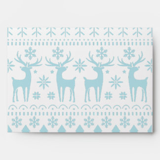 Arctic Blue Folk Art Winter Theme Envelope