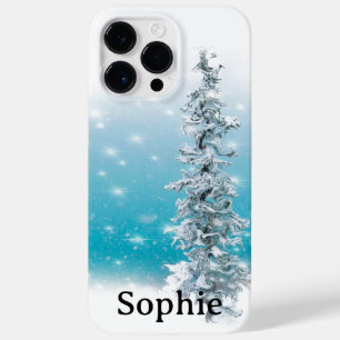 Arctic blue frozen frosty silver sparkle evergreen Case-Mate iPhone 14 pro max case