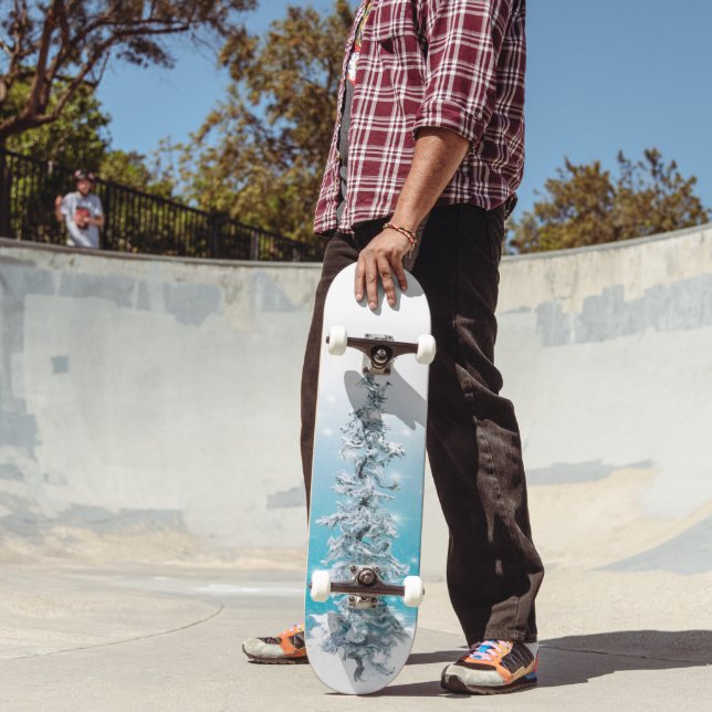 Arctic blue frozen frosty silver sparkle evergreen skateboard (Outdoor 2)