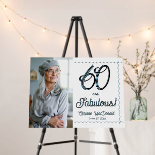 Arctic Blue Sixty and Fabulous 60th Birthday Party Foam Board