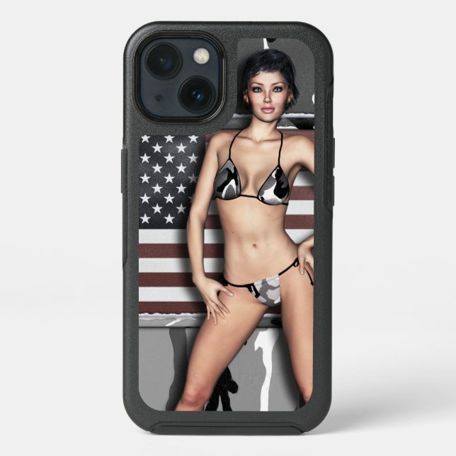 Arctic Camo Bikini Babe Otterbox iPhone Case (Back)