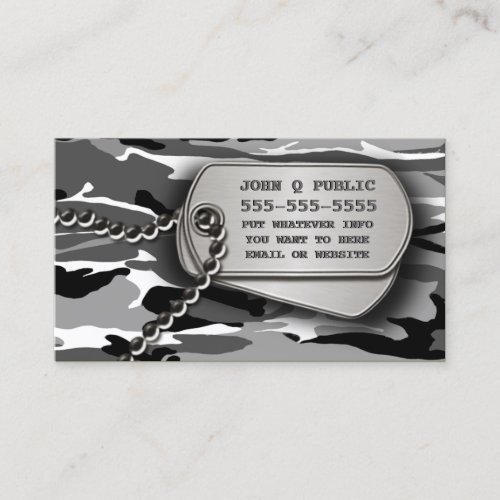 Arctic Camo Dog Tags Business Card